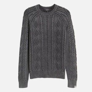 $295 NWOT Men's 2XL RAG & BONE Dexter Aran Organic Cotton Crewneck Sweater